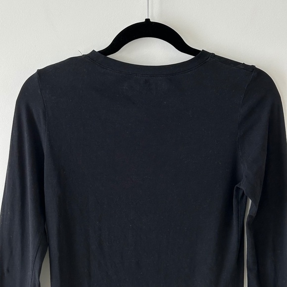 Splash Cotton Black Crewneck Tee Long Sleeve Top - Picture 14 of 16